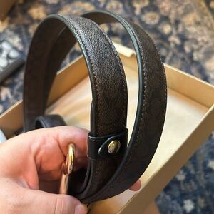 Coach dog leash large signature leather nwt new nib dogs only leash